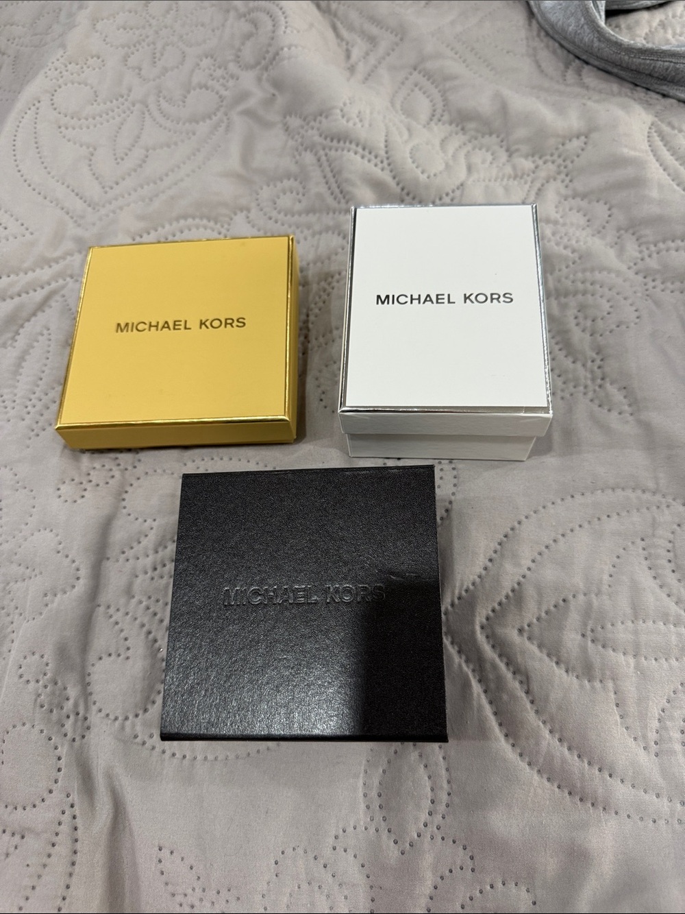 Michael Kors Jewelry Boxes in Gold, White, and Black